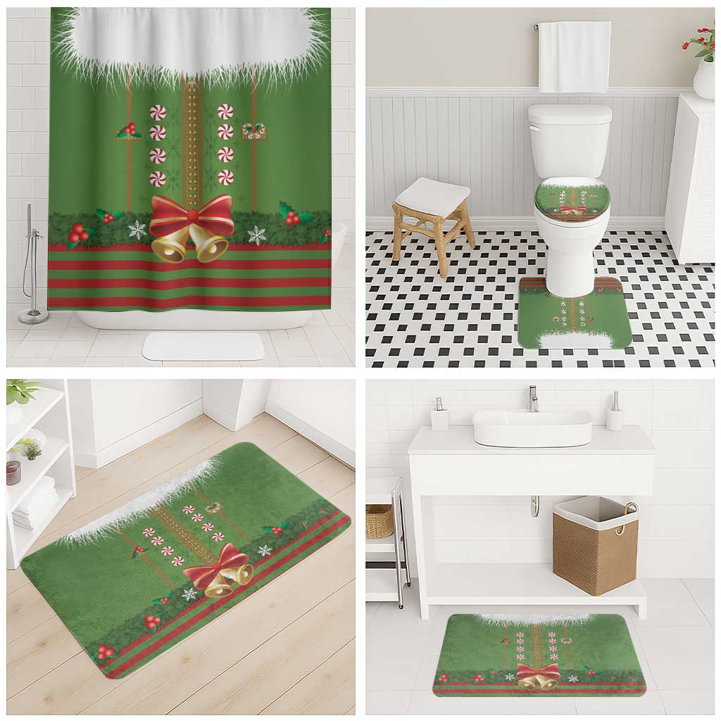 Christmas Costume Elf Bathroom Set Santa Little Helper Green - Wonder Print Shop