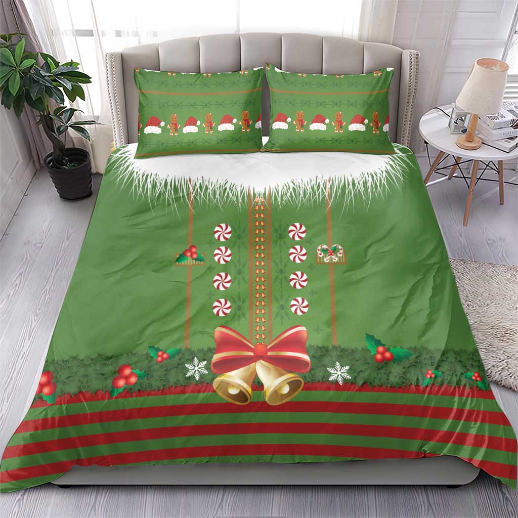 Christmas Costume Elf Bedding Set Santa Little Helper Green - Wonder Print Shop