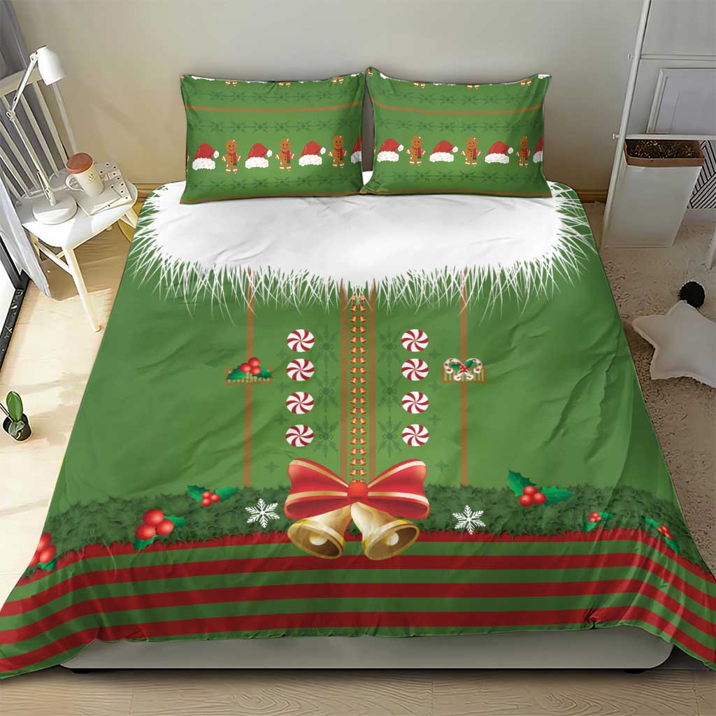 Christmas Costume Elf Bedding Set Santa Little Helper Green - Wonder Print Shop