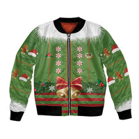 Christmas Costume Elf Bomber Jacket Santa Little Helper Green - Wonder Print Shop