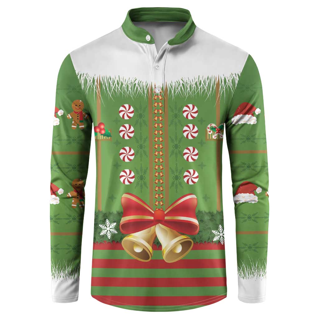 Christmas Costume Elf Button Sweatshirt Santa Little Helper Green - Wonder Print Shop