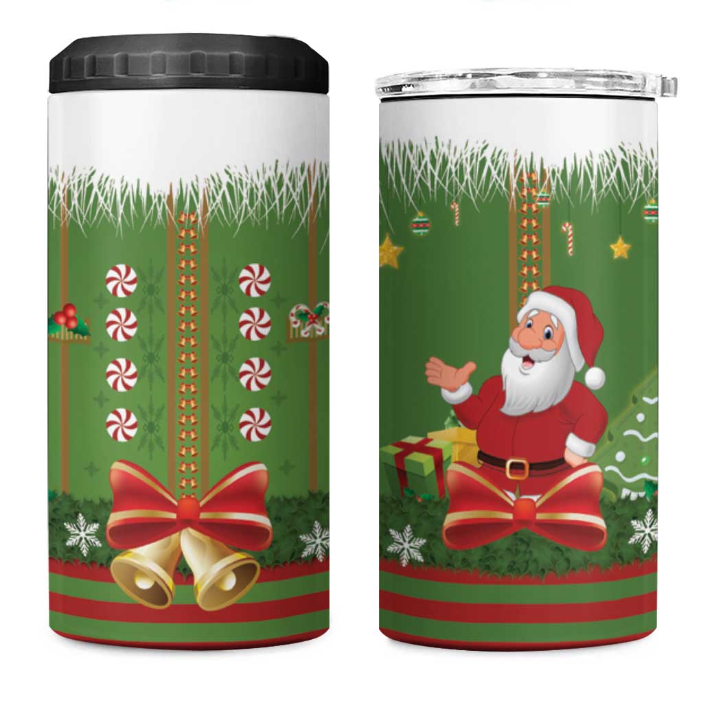 Christmas Costume Elf 4 in 1 Can Cooler Tumbler Santa Little Helper Green - Wonder Print Shop