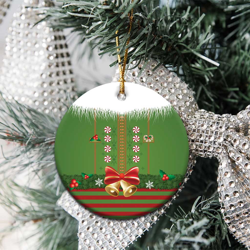 Christmas Costume Elf Ceramic Ornament Santa Little Helper Green - Wonder Print Shop