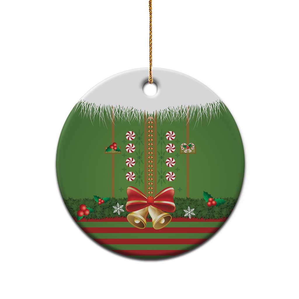 Christmas Costume Elf Ceramic Ornament Santa Little Helper Green - Wonder Print Shop