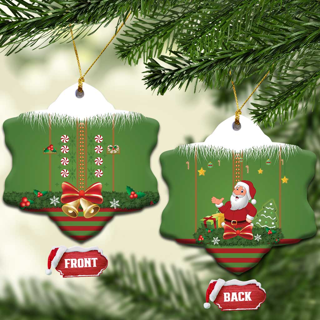 Christmas Costume Elf Ceramic Ornament Santa Little Helper Green - Wonder Print Shop