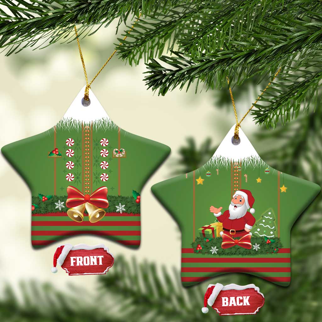 Christmas Costume Elf Ceramic Ornament Santa Little Helper Green - Wonder Print Shop