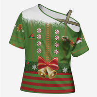 Christmas Costume Elf Cross Shoulder Shirt Santa Little Helper Green - Wonder Print Shop