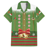 Christmas Costume Elf Family Matching Off The Shoulder Long Sleeve Dress and Hawaiian Shirt Santa Little Helper Green - Wonder Print Shop