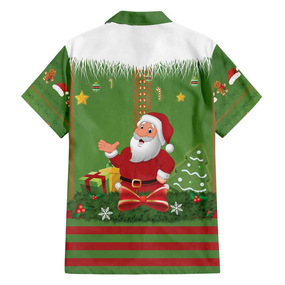 Christmas Costume Elf Family Matching Off The Shoulder Long Sleeve Dress and Hawaiian Shirt Santa Little Helper Green - Wonder Print Shop