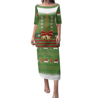 Christmas Costume Elf Family Matching Puletasi and Hawaiian Shirt Santa Little Helper Green - Wonder Print Shop