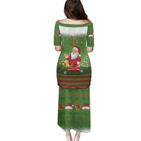 Christmas Costume Elf Family Matching Puletasi and Hawaiian Shirt Santa Little Helper Green - Wonder Print Shop