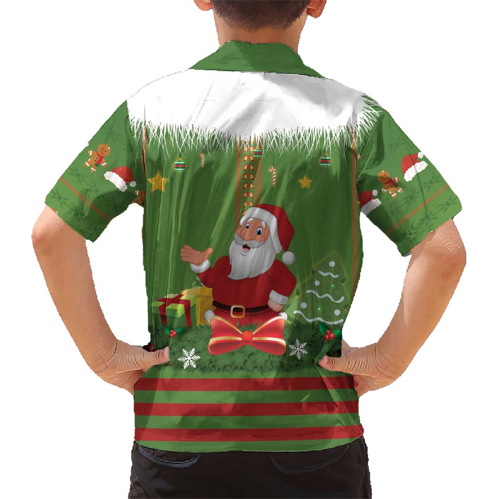 Christmas Costume Elf Family Matching Short Sleeve Bodycon Dress and Hawaiian Shirt Santa Little Helper Green - Wonder Print Shop