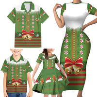 Christmas Costume Elf Family Matching Short Sleeve Bodycon Dress and Hawaiian Shirt Santa Little Helper Green - Wonder Print Shop