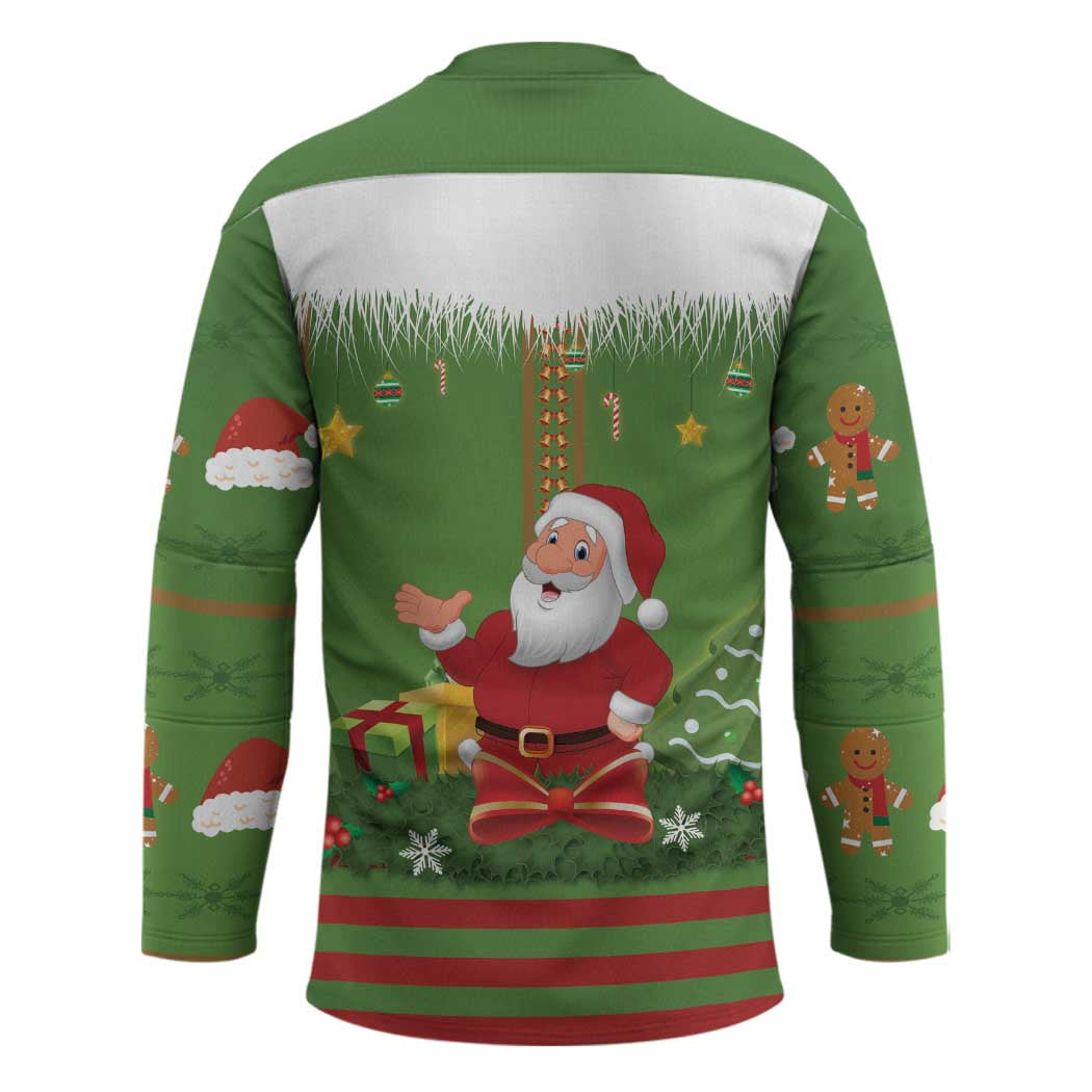 Christmas Costume Elf Hockey Jersey Santa Little Helper Green - Wonder Print Shop