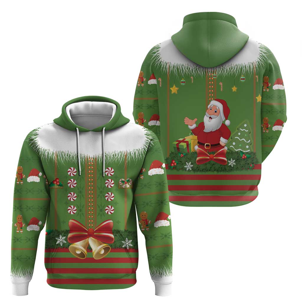 Christmas Costume Elf Hoodie Santa Little Helper Green - Wonder Print Shop