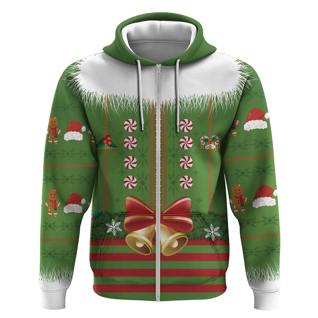Christmas Costume Elf Hoodie Santa Little Helper Green - Wonder Print Shop