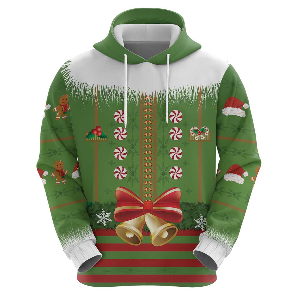 Christmas Costume Elf Hoodie Santa Little Helper Green - Wonder Print Shop