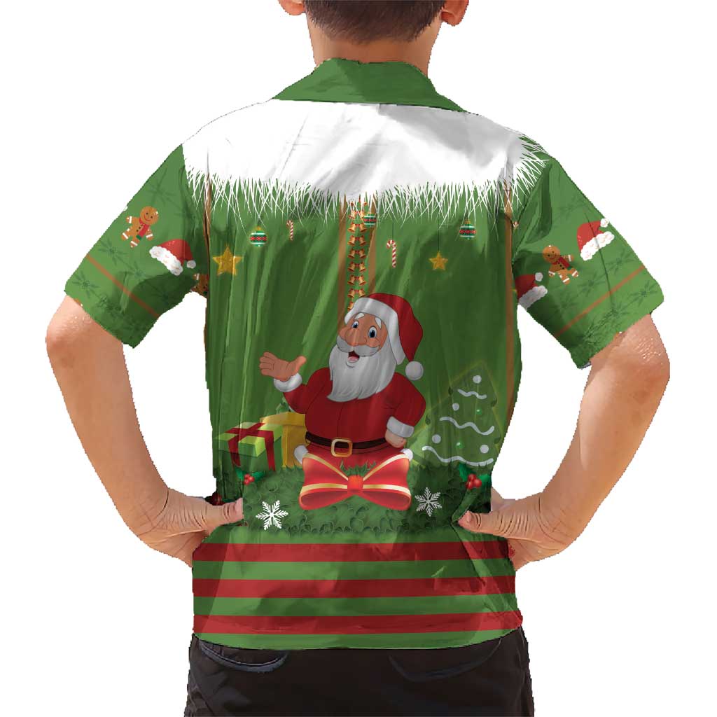 Christmas Costume Elf Kid Hawaiian Shirt Santa Little Helper Green - Wonder Print Shop