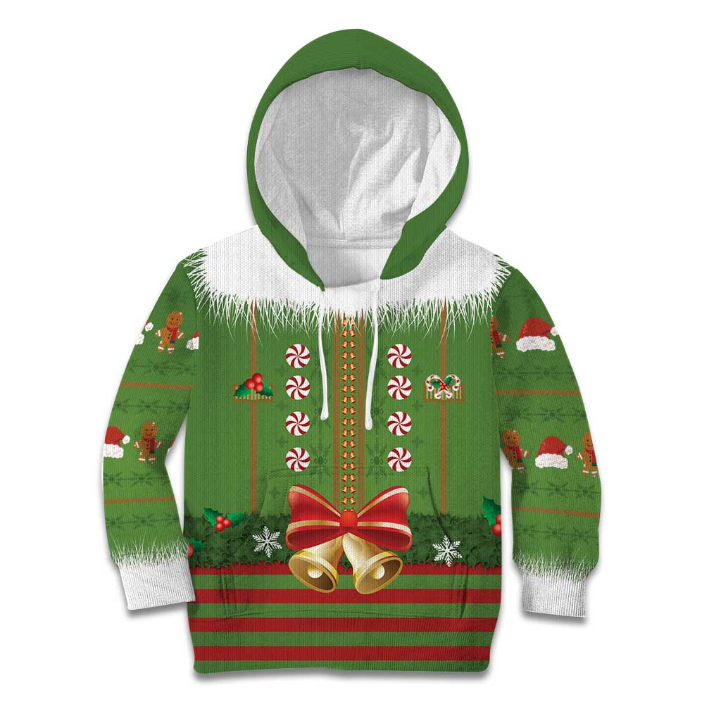 Christmas Costume Elf Kid Hoodie Santa Little Helper Green - Wonder Print Shop