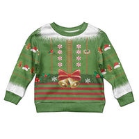 Christmas Costume Elf Kid Ugly Christmas Sweater Santa Little Helper Green - Wonder Print Shop