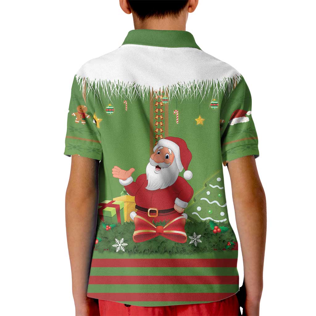 Christmas Costume Elf Kid Polo Shirt Santa Little Helper Green - Wonder Print Shop