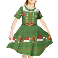 Christmas Costume Elf Kid Short Sleeve Dress Santa Little Helper Green - Wonder Print Shop