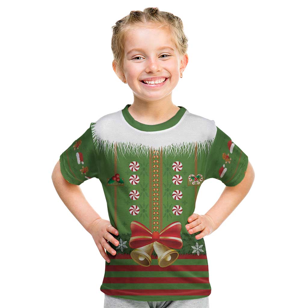 Christmas Costume Elf Kid T Shirt Santa Little Helper Green - Wonder Print Shop