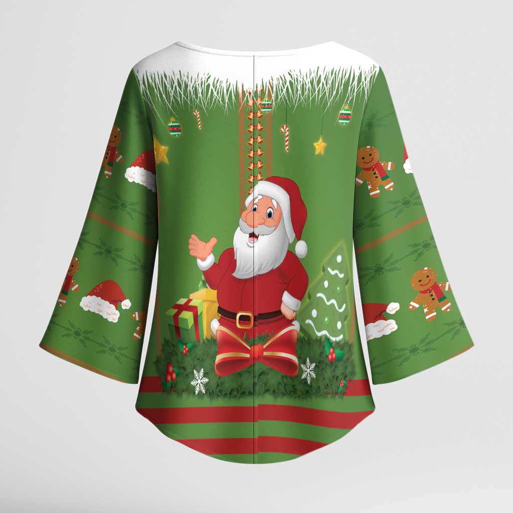 Christmas Costume Elf Kimono Sleeve Blouse Santa Little Helper Green - Wonder Print Shop