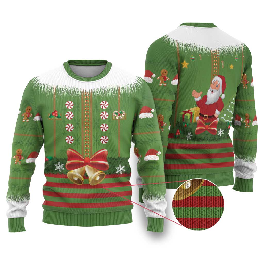 Christmas Costume Elf Ugly Christmas Sweater Santa Little Helper Green - Wonder Print Shop