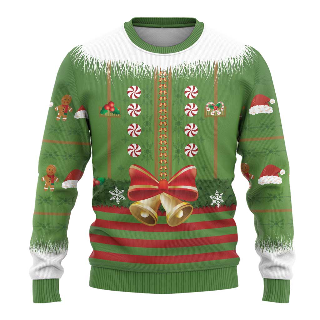 Christmas Costume Elf Ugly Christmas Sweater Santa Little Helper Green - Wonder Print Shop