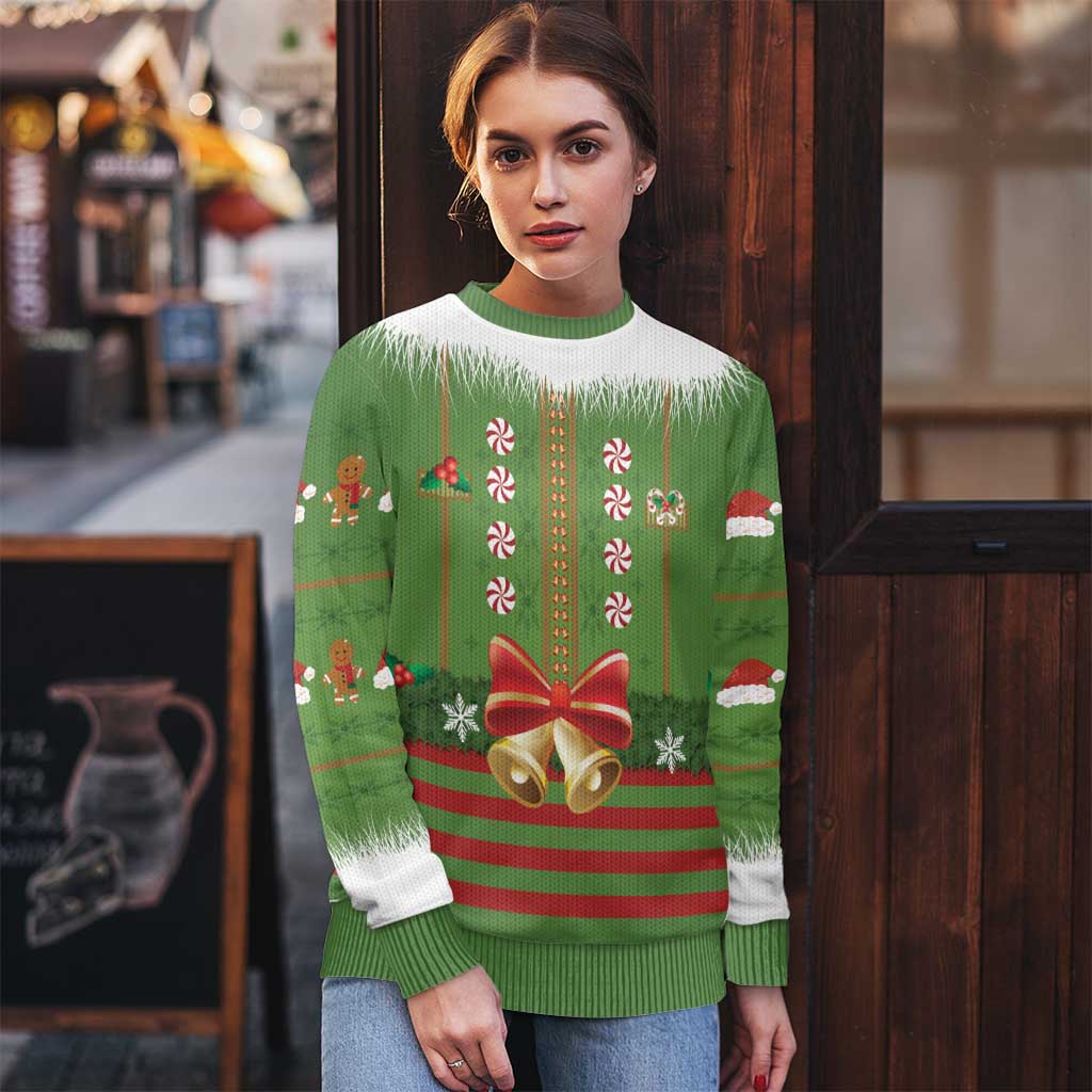 Christmas Costume Elf Ugly Christmas Sweater Santa Little Helper Green - Wonder Print Shop