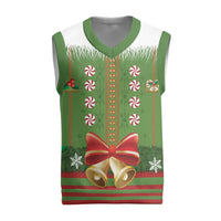 Christmas Costume Elf Christmas Knitted V-Neck Vest Santa Little Helper Green - Wonder Print Shop
