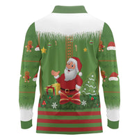 Christmas Costume Elf Long Sleeve Polo Shirt Santa Little Helper Green - Wonder Print Shop