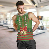 Christmas Costume Elf Men Tank Top Santa Little Helper Green - Wonder Print Shop