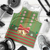 Christmas Costume Elf Men Tank Top Santa Little Helper Green - Wonder Print Shop