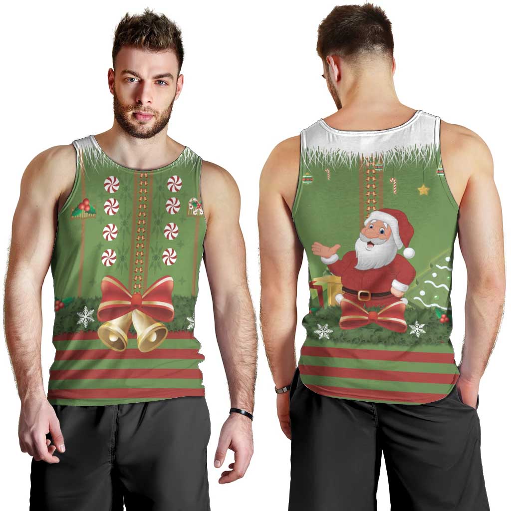 Christmas Costume Elf Men Tank Top Santa Little Helper Green - Wonder Print Shop