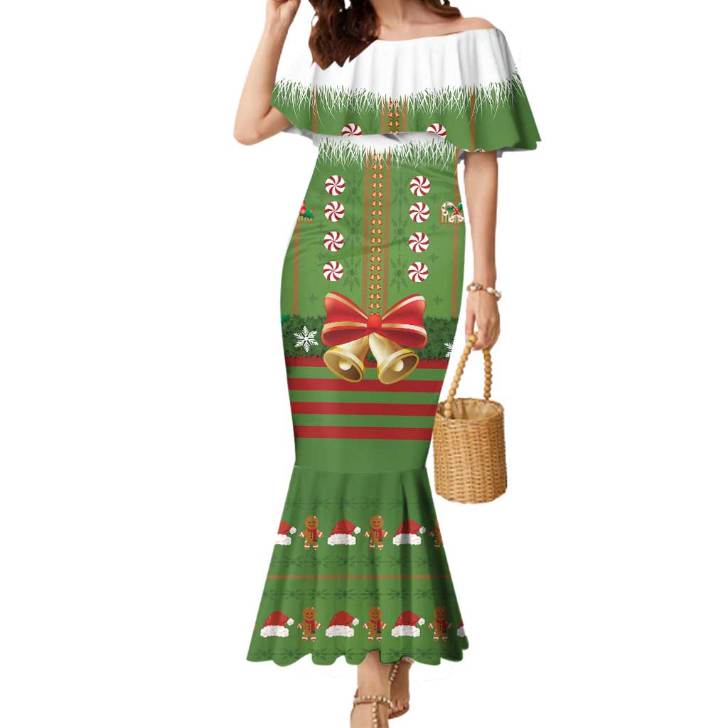 Christmas Costume Elf Mermaid Dress Santa Little Helper Green - Wonder Print Shop