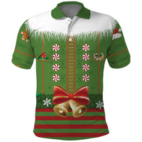 Christmas Costume Elf Polo Shirt Santa Little Helper Green - Wonder Print Shop