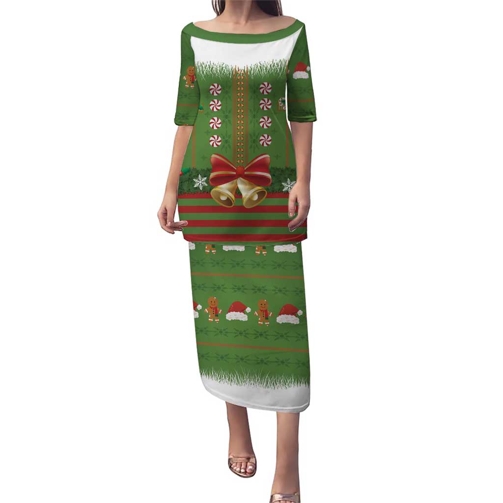 Christmas Costume Elf Puletasi Santa Little Helper Green - Wonder Print Shop