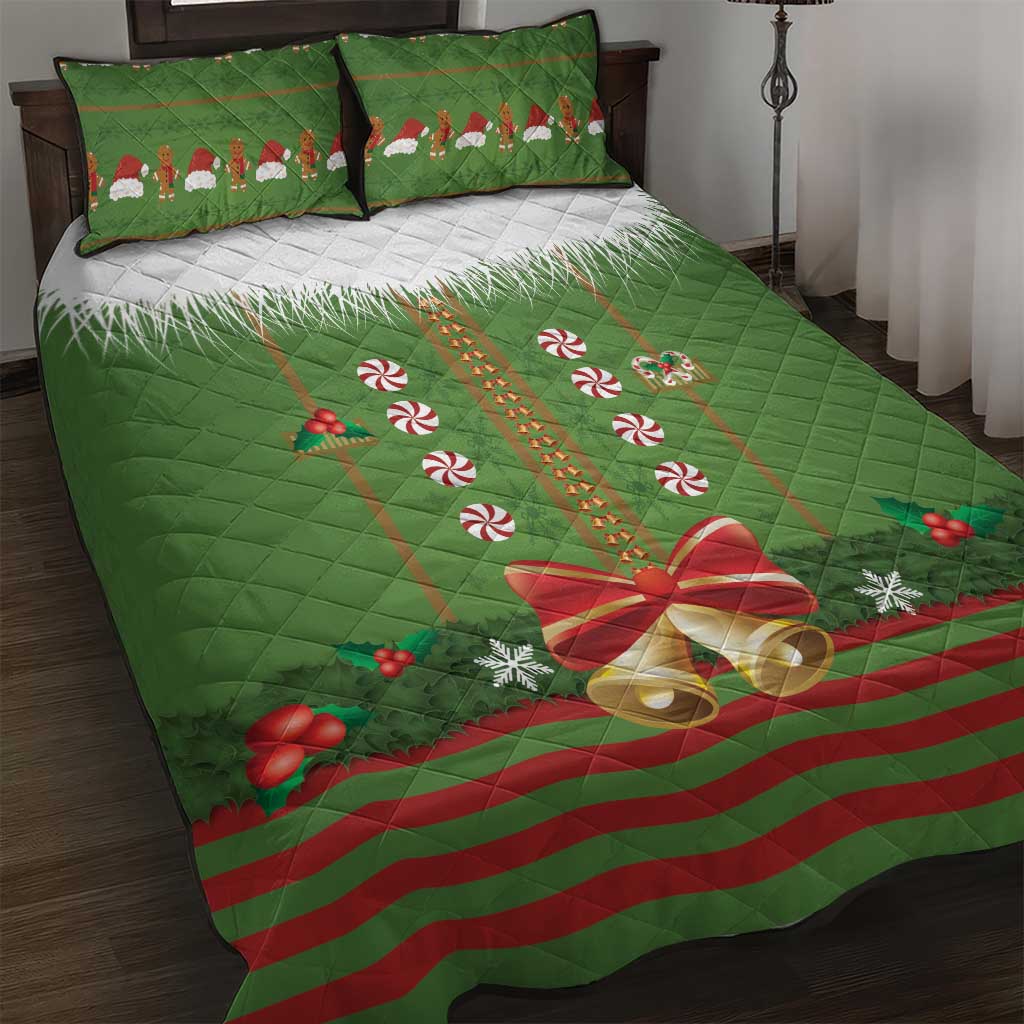 Christmas Costume Elf Quilt Bed Set Santa Little Helper Green - Wonder Print Shop