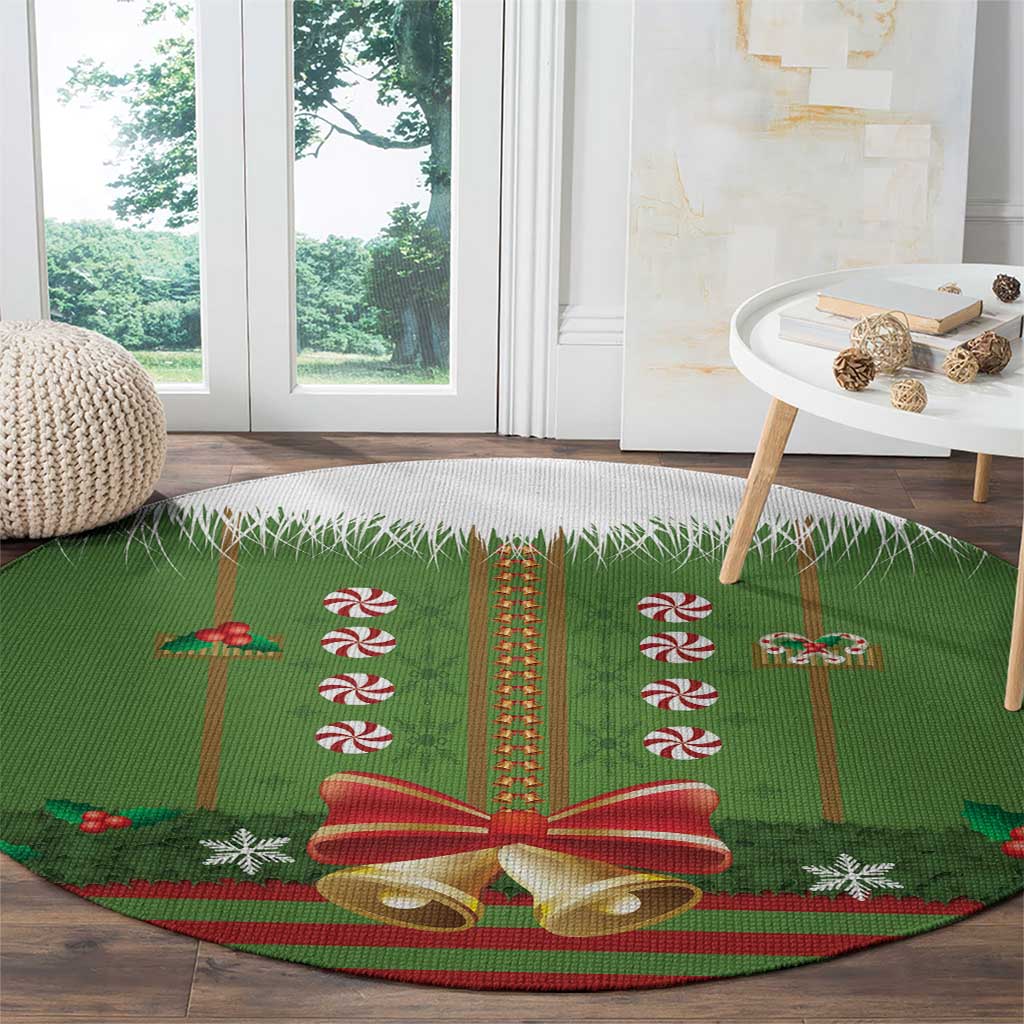 Christmas Costume Elf Round Carpet Santa Little Helper Green - Wonder Print Shop