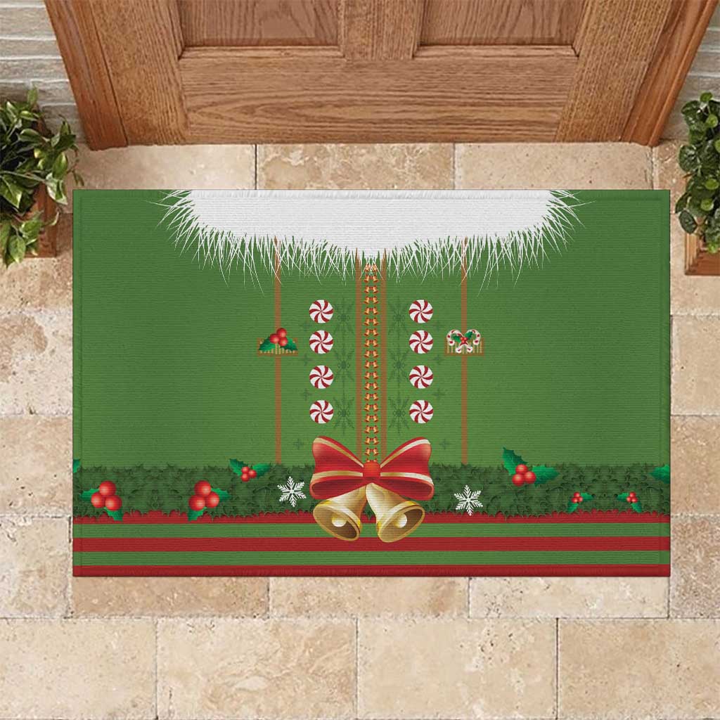 Christmas Costume Elf Rubber Doormat Santa Little Helper Green - Wonder Print Shop