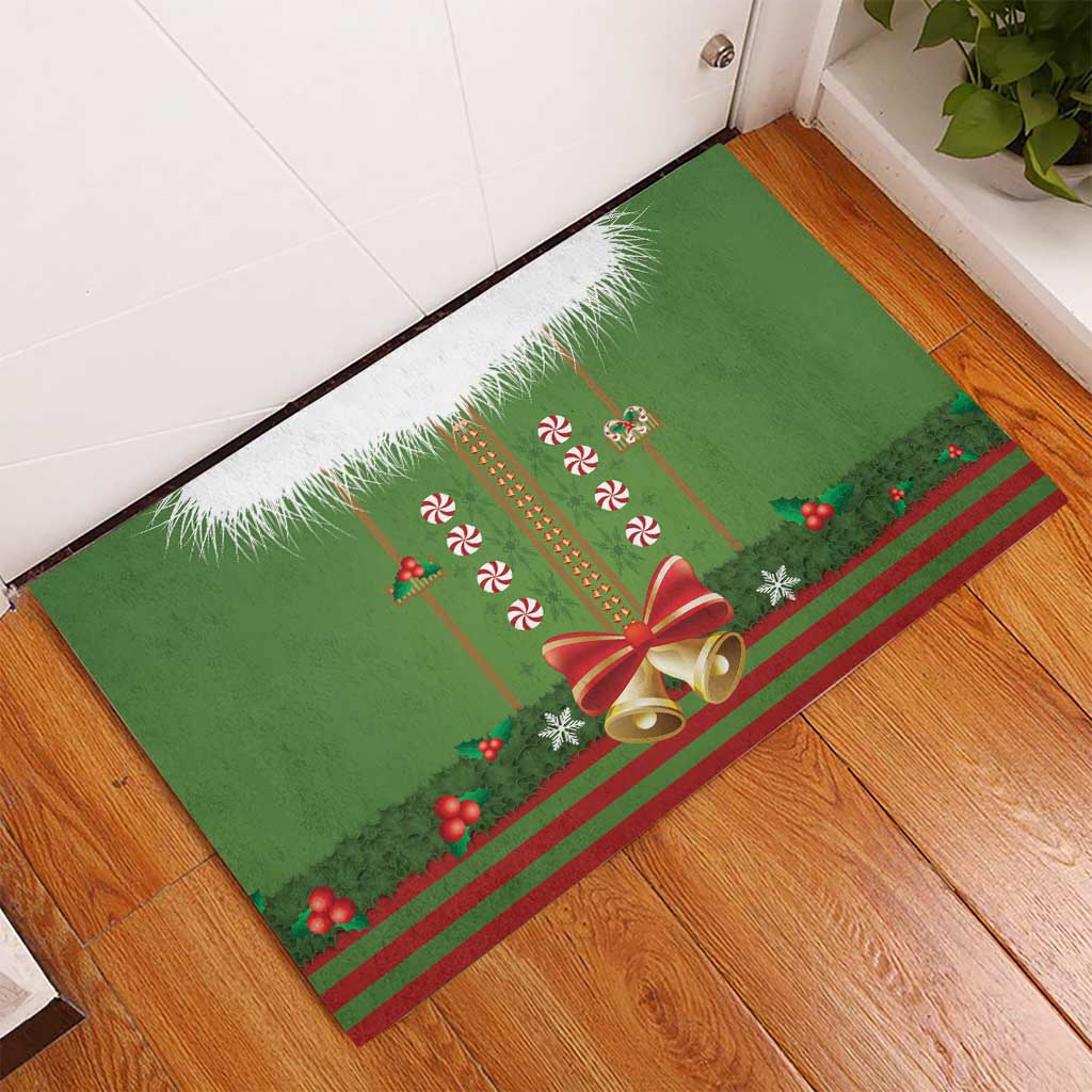 Christmas Costume Elf Rubber Doormat Santa Little Helper Green - Wonder Print Shop