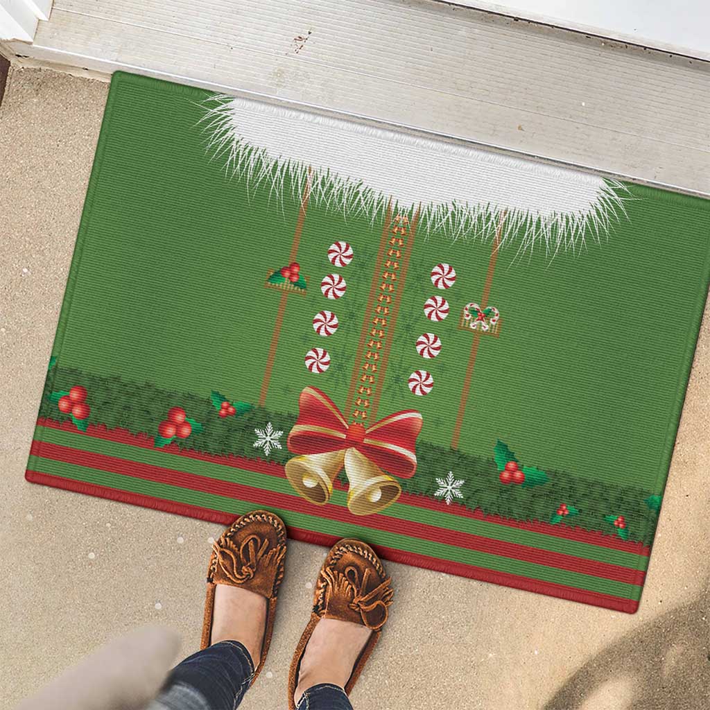 Christmas Costume Elf Rubber Doormat Santa Little Helper Green - Wonder Print Shop