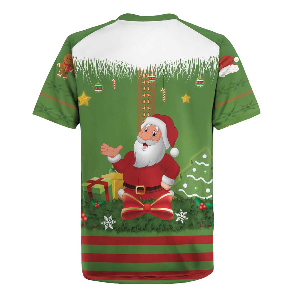 Christmas Costume Elf Rugby Jersey Santa Little Helper Green - Wonder Print Shop