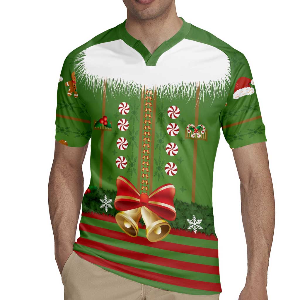 Christmas Costume Elf Rugby Jersey Santa Little Helper Green - Wonder Print Shop