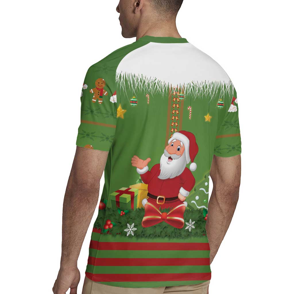 Christmas Costume Elf Rugby Jersey Santa Little Helper Green - Wonder Print Shop