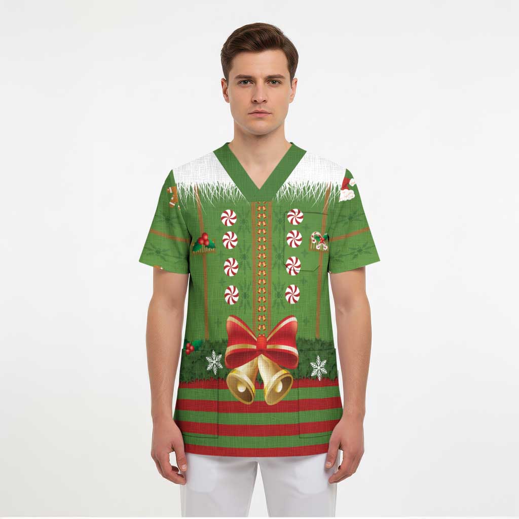 Christmas Costume Elf Scrub Top Santa Little Helper Green - Wonder Print Shop