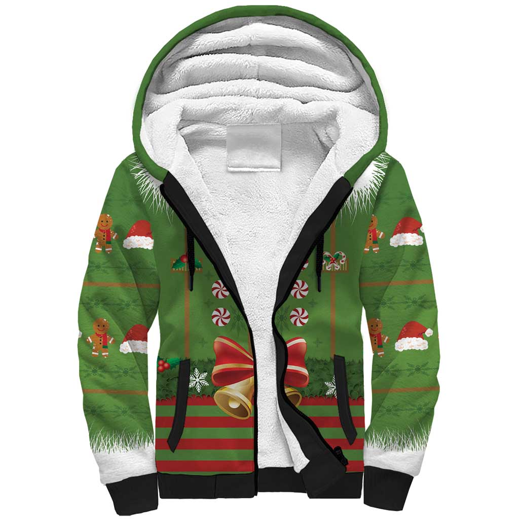 Christmas Costume Elf Sherpa Hoodie Santa Little Helper Green - Wonder Print Shop
