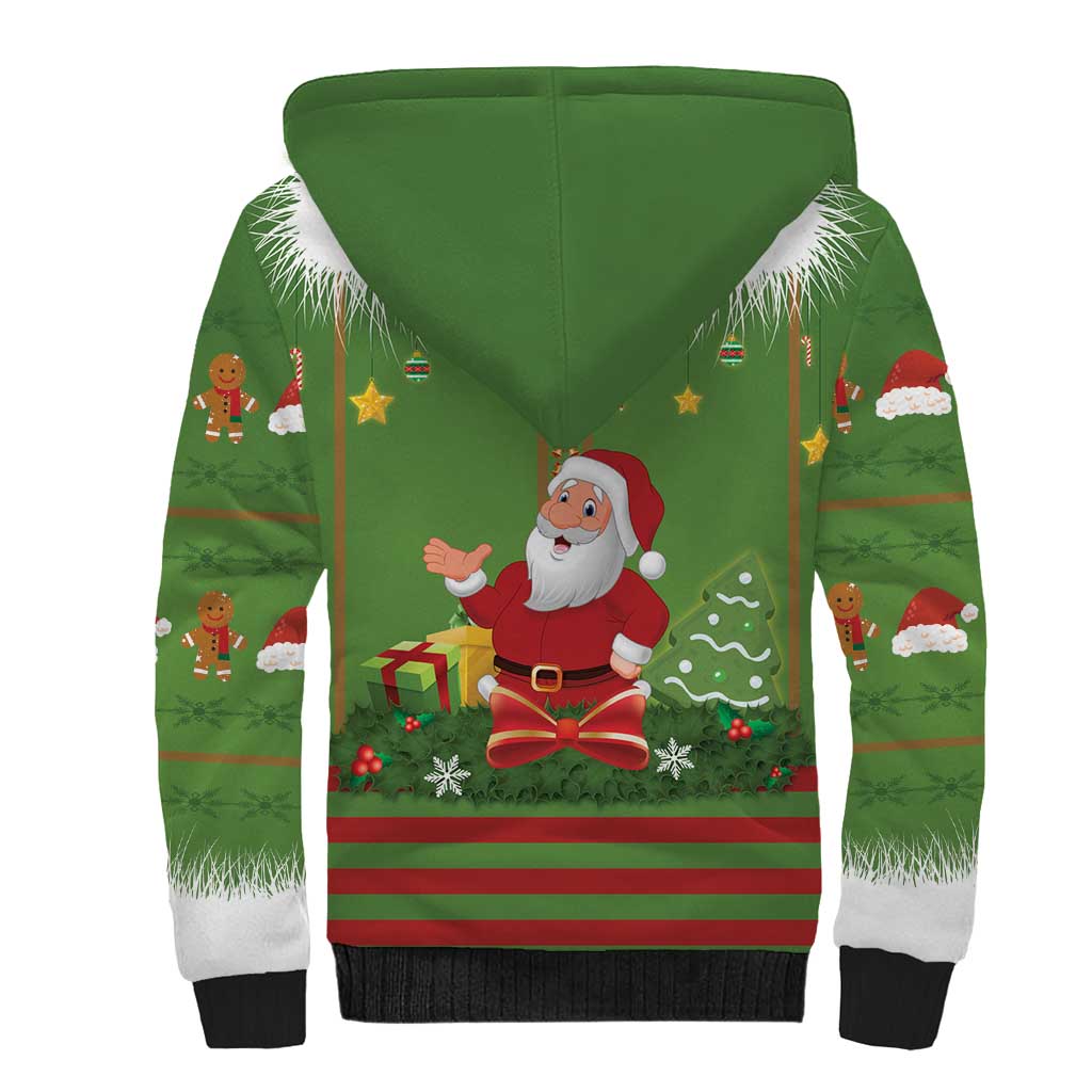 Christmas Costume Elf Sherpa Hoodie Santa Little Helper Green - Wonder Print Shop